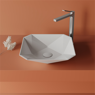 Creavit RB040  Ruby Tezgah Üzeri Lavabo 40x40 cm Parlak Beyaz