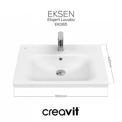 Creavit EK065  Eksen Etajerli Lavabo 65 cm