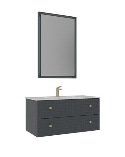 Orka Lipari 80 cm Banyo Dolabı Takımı Mat Antrasit