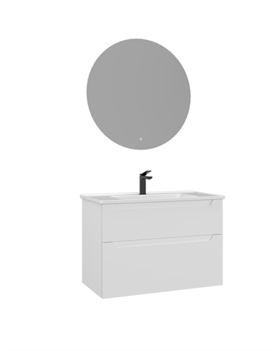 Orka Messina 100 cm Banyo Dolabı Takımı Led Aynalı Mat Beyaz