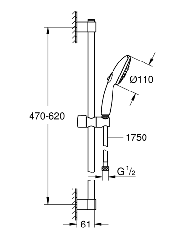 Grohe Tempesta 110 Duşu Seti 3 Akışlı Rain,Jet,Massage