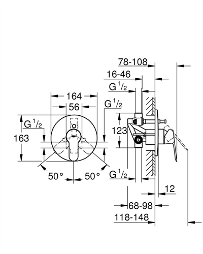 Grohe Bauedge Ankastre Banyo ve Duş Bataryası 29079000