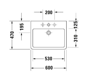 Duravit Vero Çanak Lavabo 60 cm Beyaz 0454600027