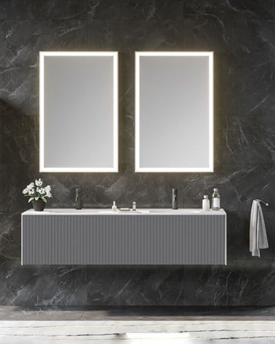 Orka Cube 160 CM Banyo Dolabı Takımı Mat Antrasit