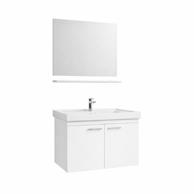 Creavit Note Banyo Dolabı Takımı Etajerli Ayna Beyaz 85 cm 