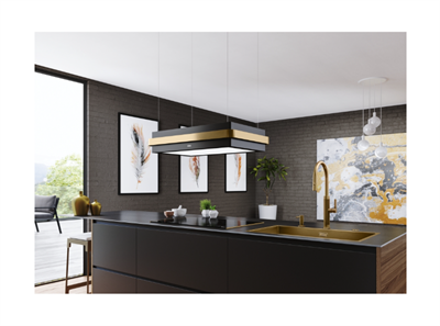 FRANKE Mythos Masterpiece FMYS BK/GD F80 KL Matt Black+Gold Ada Davlumbaz 345.0726.998