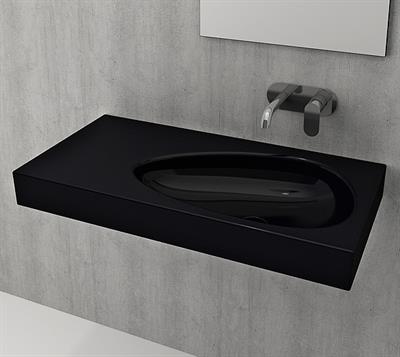 Bocchi Etna Etajerli Lavabo 90 cm Parlak Siyah 1115-005-0125