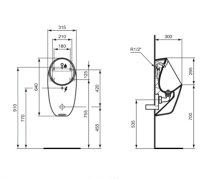 ideal Standard E266301 i life Sensörlü Pisuvar-White-Elektrikli