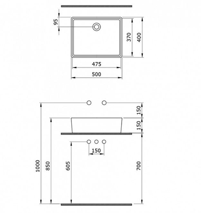 Bocchi Milano Çanak Lavabo 50 cm Kırmızı 1215-019-0125