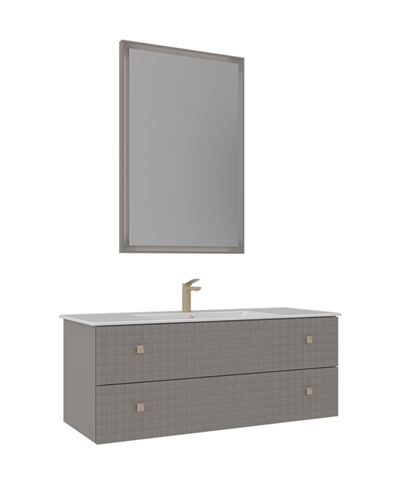 Orka Lipari 120 cm Banyo Dolabı Takımı Mat Vizon