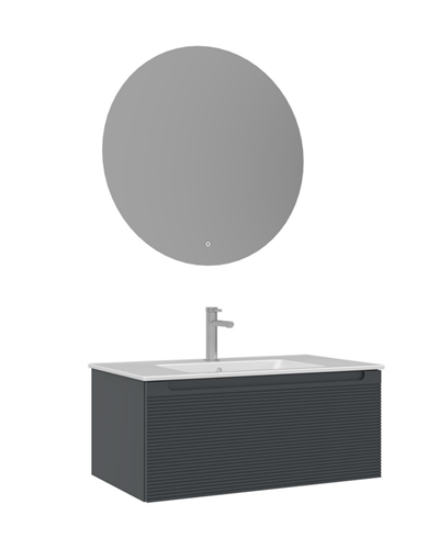 ORKA Olbia 80 cm Banyo Dolabı Takımı Mat Antrasit