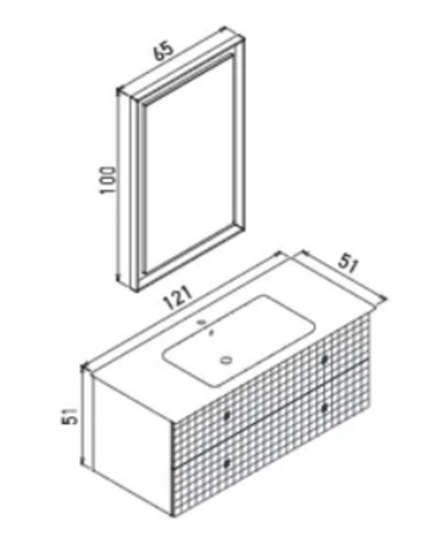 Orka Lipari 120 cm Banyo Dolabı Takımı Mat Beyaz