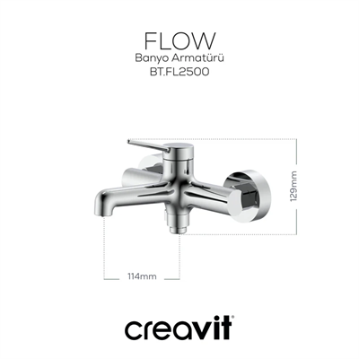 Creavit FL2500 Flow Banyo Bataryası Krom