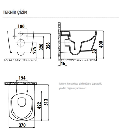 Creavit EG321 Elegant Rim-Off Kanalsız Asma Klozet ve Creavit Yavaş Kapanan Klozet Kapağı