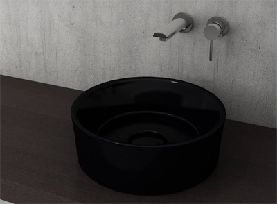 Bocchi Vessel Yuvarlak Çanak Lavabo 38 cm P. Siyah 1174-005-0125