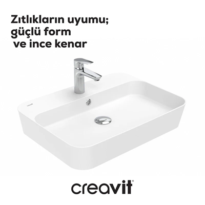 Creavit LP061 Loop Dikdörtgen Çanak Lavabo 45x60 cm