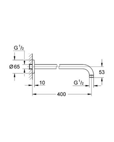 Grohe BauContemporay Tepe Duşu Dirseği 400 mm 27851000
