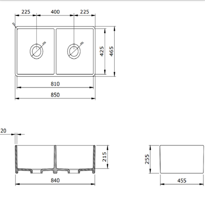 Bocchi Lavello Mutfak Evyesi 85 cm Mat Antrasit 1139-020-0120