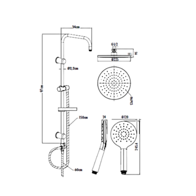 Creavit SH640 Solo 3lü Duş Seti Takımı