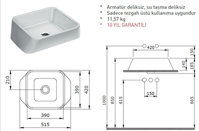 Bocchi Firenze Çanak Lavabo Bisküvi 1005-014-0125