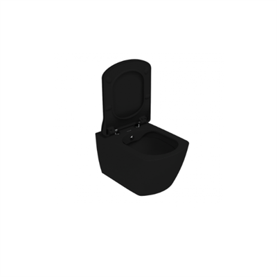 Creavit Elegant Rim-Off Duroplast Yavaş Kapanan Klozet Kapaklı Kömür Karası Mat Siyah Set EG321-00KK00E-0000
