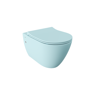Bocchi 1295-029-0128 Venezia Rimless Asma Klozet ve Kapağı Mat Buz Mavisi