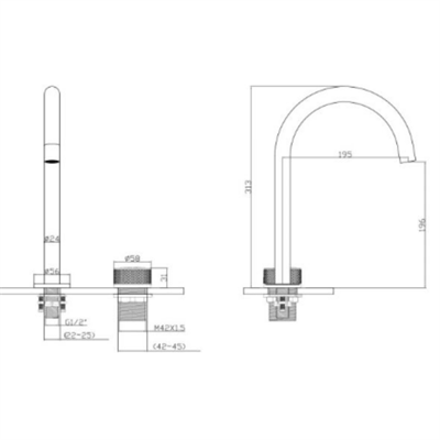 Newarc Step 2 Delikli Çanak Tipi Lavabo Bataryası