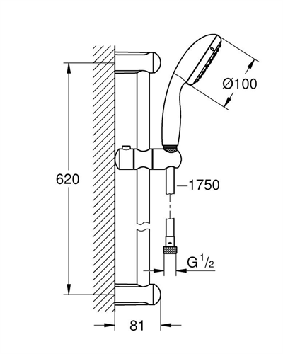 Grohe Duş Seti 2 Akışlı Tempesta Krom