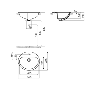 Creavit TP225 Tezgah Üstü Lavabo 45X52 cm Beyaz