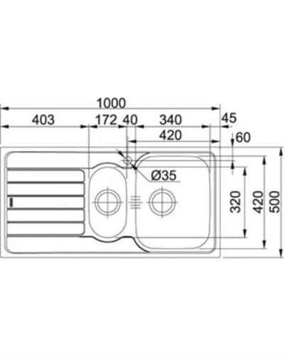 Franke Spark SKX 651 SOL Inox Evye