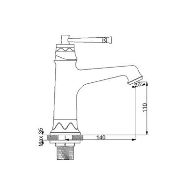 NEWARC PERA LAVABO BATARYASI PARLAK BAKIR