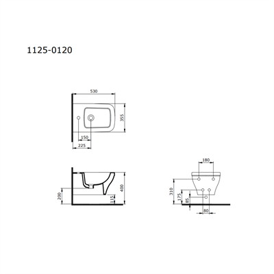 Bocchi Scala Arch Asma Bide Parlak Siyah 1125-005-0120