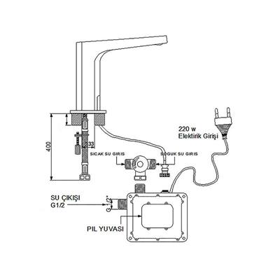 NEWARC TEKNO FOTOSELLİ AQUA FOTOSELLİ LAVABO BATARYASI