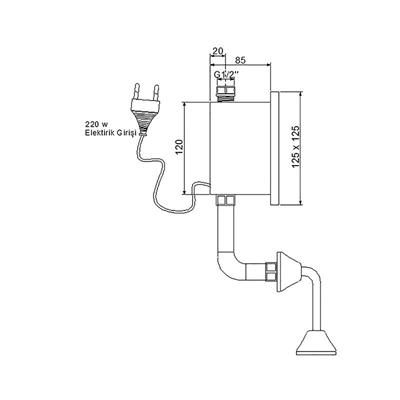 NEWARC 510673 TEKNO FOTOSELLİ ANKASTRE FOTOSELLİ PİSUVAR MUSLUĞU