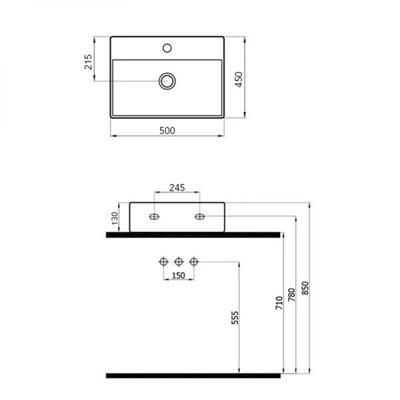 Newarc 5025 Platin Batarya Delikli Lavabo