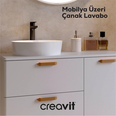 CREAVİT LP140 Loop Yuvarlak Çanak Lavabo Ø40 cm
