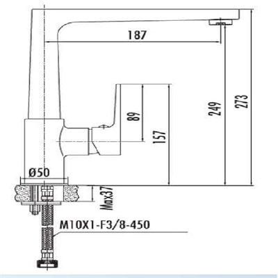 Creavit SR8500S Sharp Mutfak Armatürü Siyah