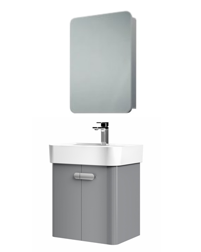 Orka Orbit 55 CM Banyo Dolabı Takımı Parlak Gri