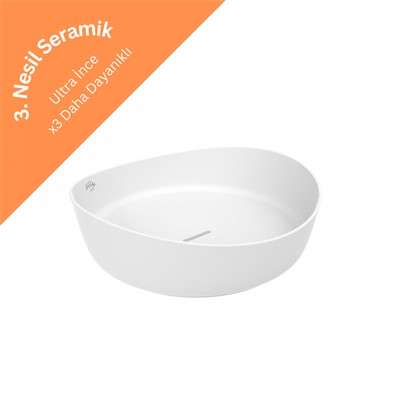 Creavit RB140 Ruby Tezgah Üzeri Lavabo Ø40 cm İnci Mat Beyaz