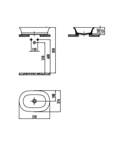 Creavit Tivoli 55 cm Tezgah Üstü Lavabo Beyaz