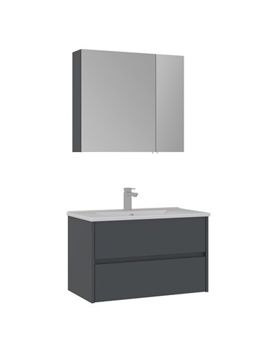 Orka Side 85 CM Çekmeceli Banyo Dolabı Takım Mat Antrasit