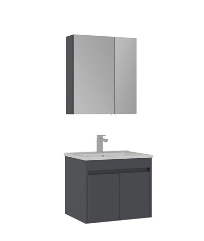 Orka Side 65 CM Kapaklı Banyo Dolabı Takımı Mat Antrasit