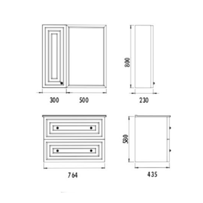Creavit Kayra Mat Mavi Lavabo Dolabı Takımı Dolaplı 80 cm