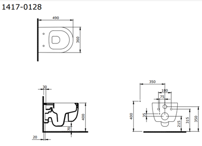BOCCHİ 1417-002-0128 V-TONDO KISA RIMLESS KLOZET VE KPK M BEYAZ