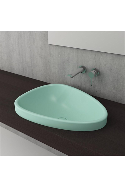 Bocchi 1112-033-0125 Etna Tezgah Üstü Lavabo 58 Cm Mat Mint Yeşil