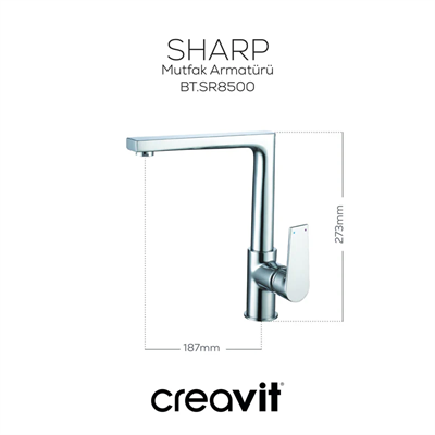 Creavit SR8500 Sharp Mutfak Armatürü Krom