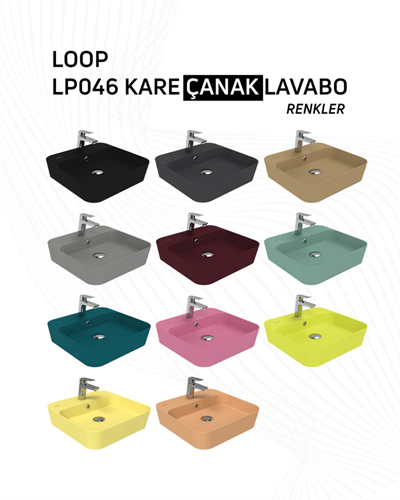 Creavit Loop Kare Çanak Lavabo Mint LP046-00MT