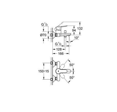 Grohe 23605000_27389002 BauEdge Banyo Bataryası ve New Tempesta Sistem 200 Duş Sistemi