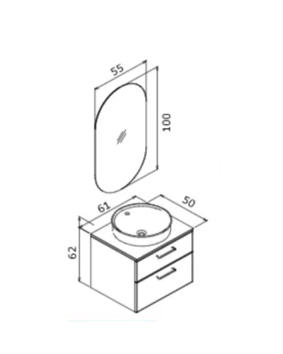 Orka Salerno 60 cm Banyo Dolabı Takım Mat Antrasit