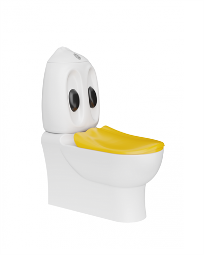 CREAVİT Ducky Duvara Dayalı Çocuk Klozet, Rezervuar Ve Kapak DC360